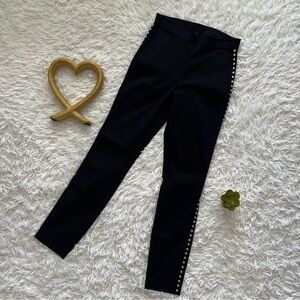 Divided Black Pants with Studded Detail